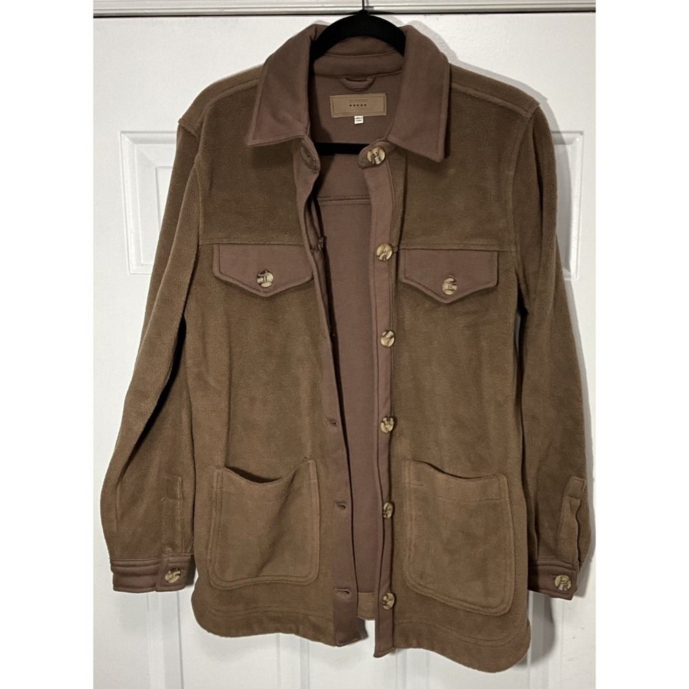 BLANKNYC Brown/Taupe Business/Casual Shacket Shirt/Jacket Pockets Women's Small